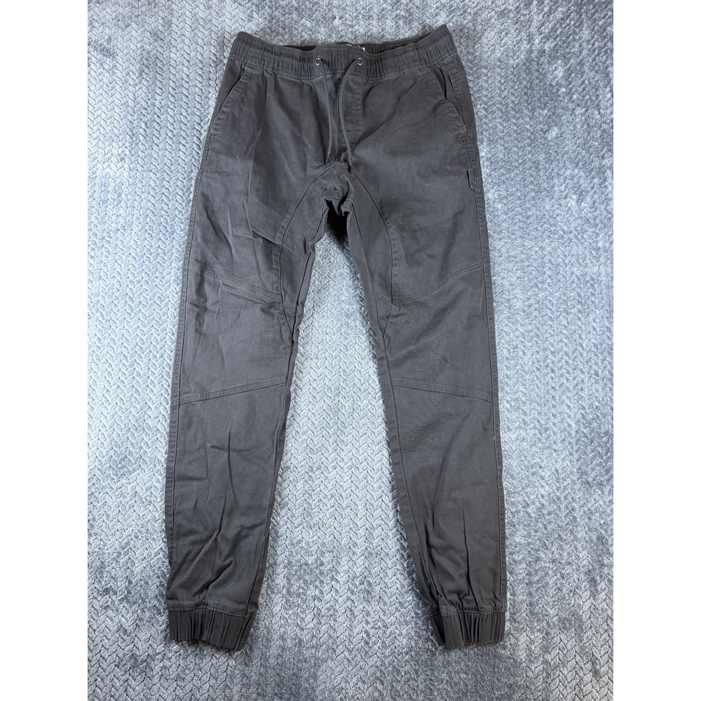 Stitches & Rivets Joggers Pants Mens Large Black Drawstring Pleated Tapered Leg